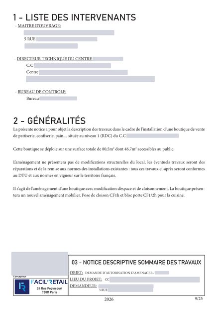 Notice descriptive des travaux