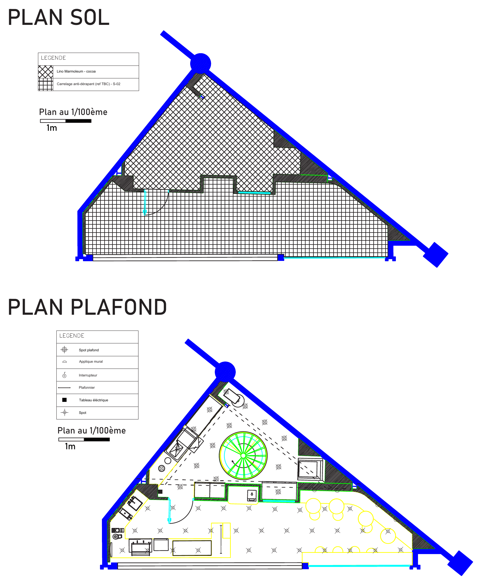 Plan de sol et plan de plafond